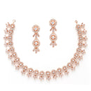 Rose Gold-Plated White American Diamond-Studded Jewellery Set