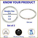 Rhodium Plated Pink American Diamonds Studded Bangles