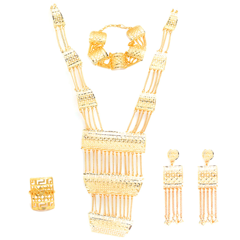 Gold-Plated Multi-Layered Jewellery Set