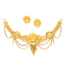 Gold Plated Choker Necklace Set with Earring Jewellery
