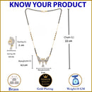 Mangalsutra Gold Plated American Diamond Peacock Style Mangalsutra with Earrings Jewellery for Women's Pride