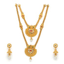 Gold Plated Traditional Dual Pearl Necklace Set Wedding Jewellery