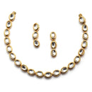 Gold-Plated White Kundan Studded Necklace with Earrings Jewellery set