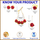 Gold-Plated Pink Floral White Pearls Beaded Haldi & Mehendi Jewellery Set with Maang Tikka & Haathphool