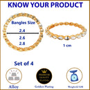 Gold-Plated White Kundan studded Bangles Jewellery Set (Set Of 4)