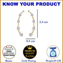 Gold-Plated Heart Shaped White American Diamond Studded Ear Cuffs