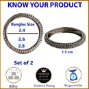 Set Of 2 Silver-Plated Artistic Designed Bangles