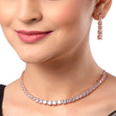Rose-Tone with Gold-Plated White American Diamond Studded Jewellery Set