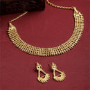Gold-Plated Textured With Intricate Detailing Necklace With Earrings Set