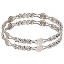 Oxidised Silver-Plated White American Diamond studded Temple Coin Bangles Jewellery Set (Set Of 2)