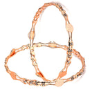 Rose Gold-Plated White American Diamond studded Temple Coin Bangles Jewellery Set (Set Of 2)