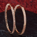 Rose Gold-Plated American Diamond Circular Hoop Earrings