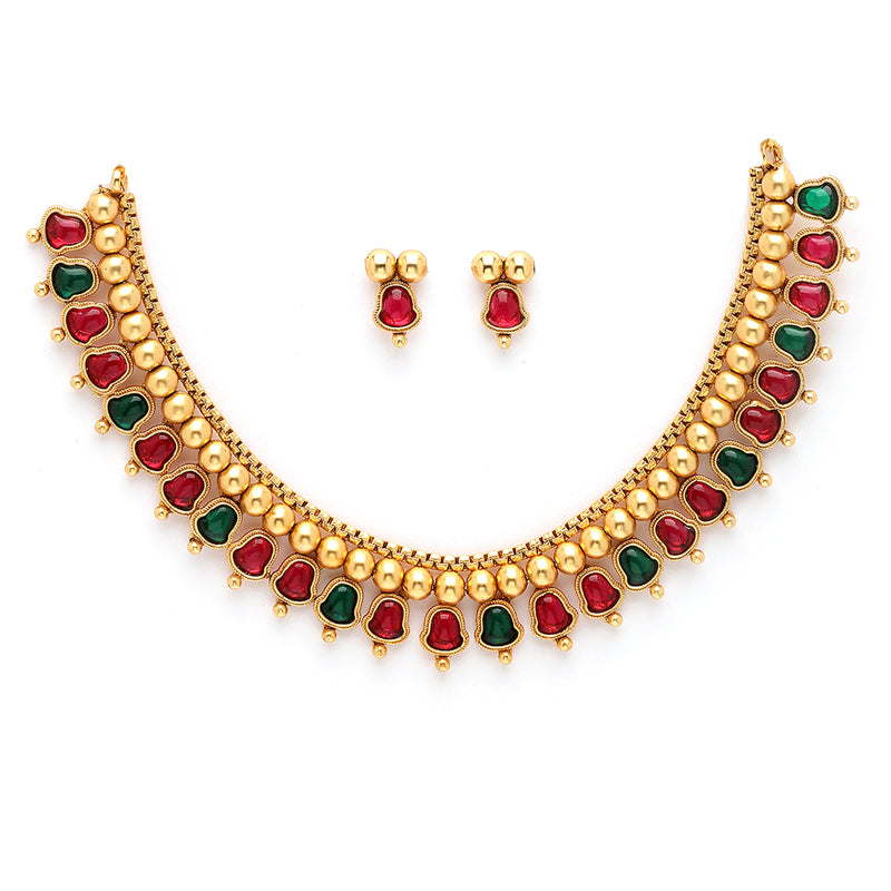 Gold Plated Attigai Design Jewellery Set