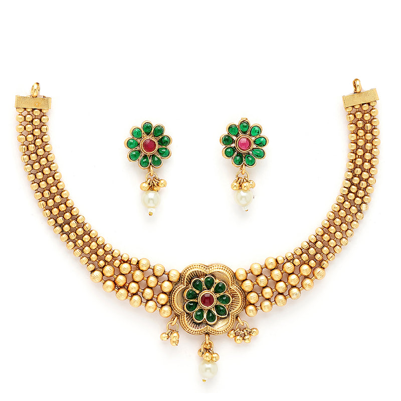 Gold Plated with Royal Design Jewellery Set