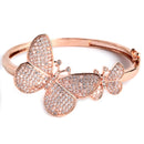 Rose Gold Plated White American Diamond Studded Butterfly Kada Bracelet