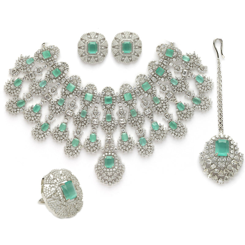 Kiara Advani Inspired Wedding Jewellery Set - SEA GREEN