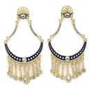 Gold Plated Blue Stylish Cubic Zirconia Earrings