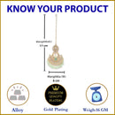 Gold-Plated Floral Light Green Pearl & Kundan studded  Chandbali Maang Tikka