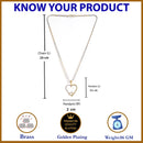 Gold-plated Heart White Cubic Zirconia Studded Pendant