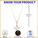 Gold-Plated & Black Beaded Floral Mangalsutra For Women