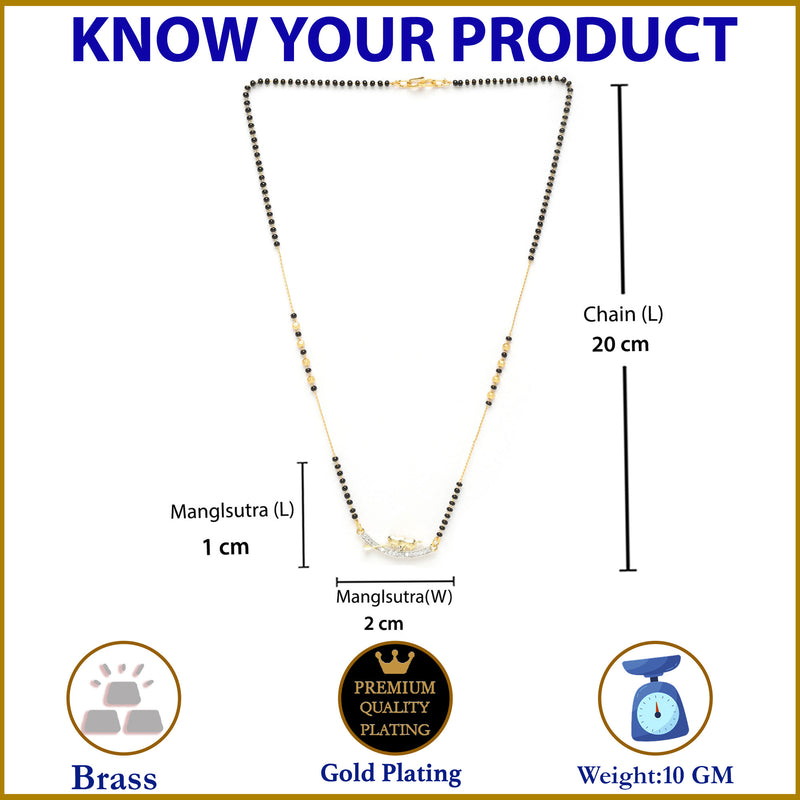 Heart Sharped Designer Gold Plated Mangalsutra Style  Pendant Jewellery For Women