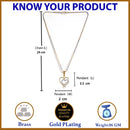 Gold-plated Dual Heart White Cubic Zirconia Studded Pendant
