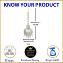 Rhodium Plated Silver Toned American Diamond  Maang Tikka with Elegant Dangling Stones