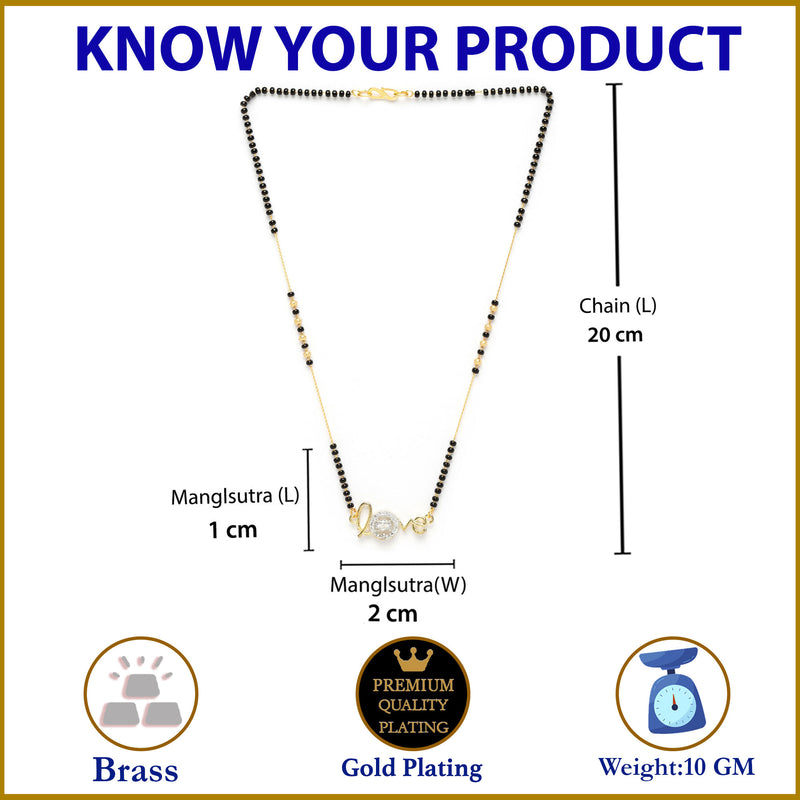 Heart Sharped Designer Gold Plated Mangalsutra Style  Pendant Jewellery For Women