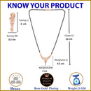 Rose Gold-Plated White American Diamond Studded & Black Beads Beaded Mangalsutra with Earrings