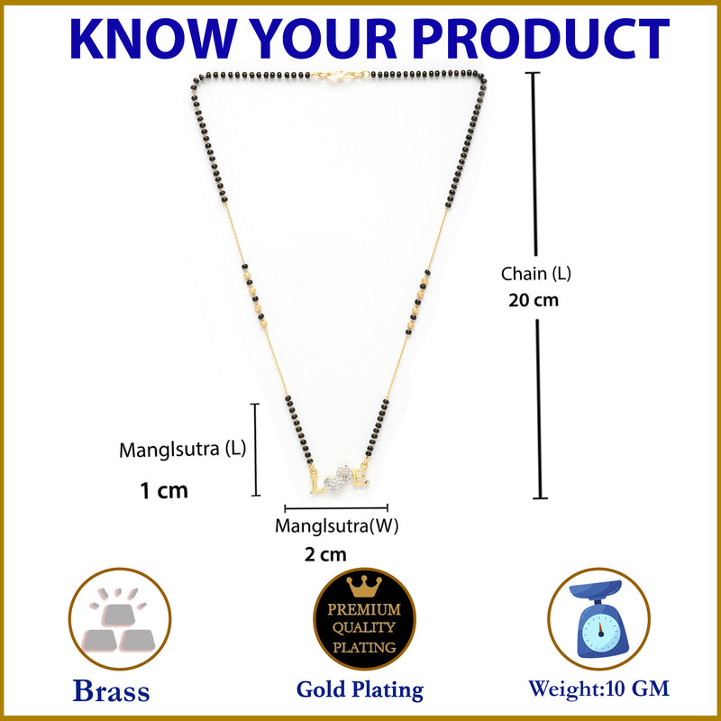 Heart Sharped Designer Gold Plated Mangalsutra Style  Pendant Jewellery For Women