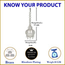 Rhodium Plated Silver Toned American Diamond  Maang Tikka With Elegant Dangling Stones