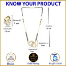 Heart Shaped American Diamond  Mangalsutra with Chain and Earrings for Women