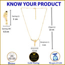 Gold-Plated Leafy Design Mangalsutra with Earrings