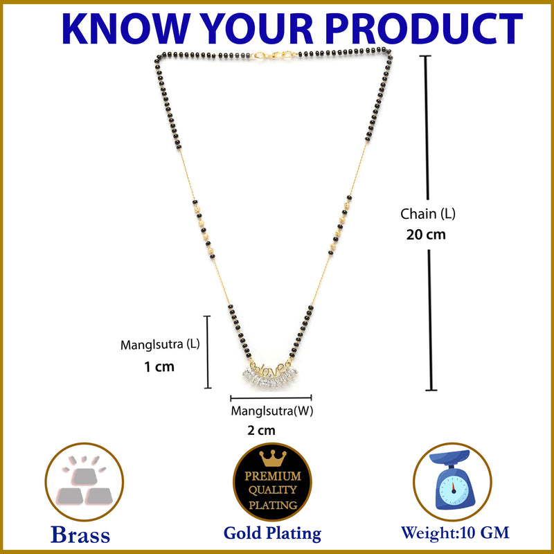 Heart Sharped Designer Gold Plated Mangalsutra Style  Pendant Jewellery For Women