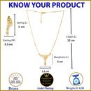 Gold-Plated Flower Shape Mangalsutra with Earrings