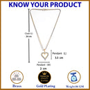 Gold-plated Heart White Cubic Zirconia Studded Pendant