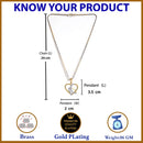 Gold-plated Intertwined Heart White Cubic Zirconia Studded Pendant