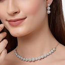 Combo Gold-Plated White American Diamond-Studded Jewellery Set