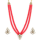 Red Pearl & Kundan Studded Jewellery Set