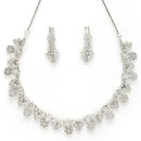 Rhodium Plated Silver Toned White American Diamond Studded Jewellery Set