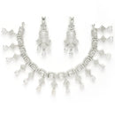 Rhodium Plated Crystal White American Diamond Studded Jewellery Set