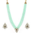 Sea Green Pearl & Kundan Studded Jewellery Set
