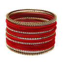 Gold Plated Red Matt Finish Chuda Bangles Set of 36