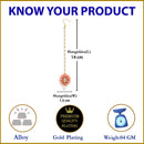 Gold-Plated Pearl Pink Gota Patti Flower Maang Tikka