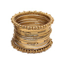 Gold, Silver & Black Toned Classic Intricate Textured Bangles Jewellery Set (Combo Of Set Of 3)