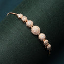 Rose Gold Plated Round Shaped White American Diamond studded  Bracelet