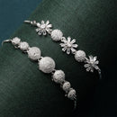 Stylish Silver Plated Set of 2 Bracelet for Woman