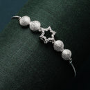 Rhodium-Plated Silver Toned Star Shaped White American Diamond studded Bracelet