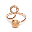 Rose Gold-Plated White American Diamond studded Oval Shaped Jewellery Set