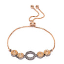 Rose Gold-Plated Gunmetal Toned White American Diamond studded Oval Shaped Jewellery Set